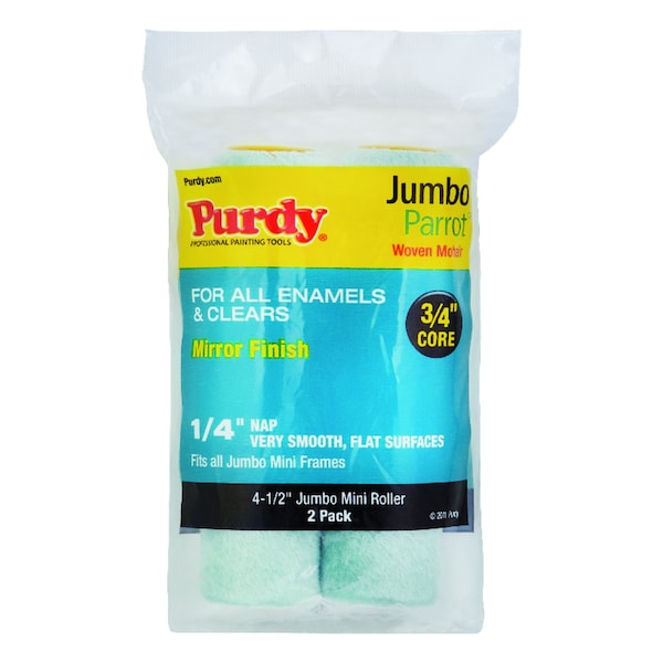 Purdy Purdy Parrot Mohair Blend 4.5 in. W X 1/4 in. Jumbo Mini Paint Roller Cover 2 pk 140624040 - main
